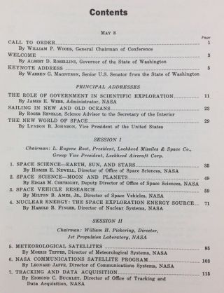 Space Race Era 1962 Conference On The Peaceful Uses of Space Seattle Proceedings 4