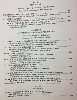 Space Race Era 1962 Conference On The Peaceful Uses of Space Seattle Proceedings 5