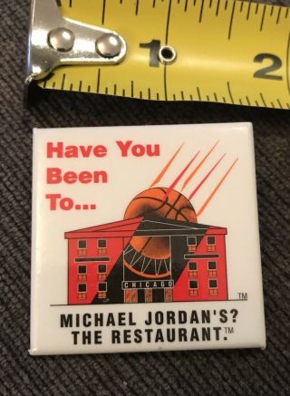 Michael Jordan Nba Restaurant Button Pin Pinback Badge Vintage Rare