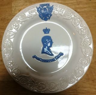 Wedgwood Queensware Plate Commemorating King George Vi Visit To America 1939.