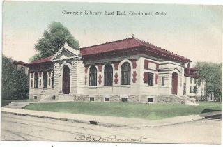 East End,  Cincinnati,  Oh: 1908: View Of The Carnegie Library