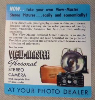 Vintage Viewmaster - Sawyers Promotional Personal Stereo Camera Leaflet - C1950s