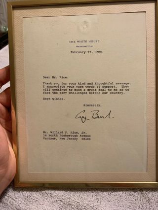 George H.  W.  Bush 1991 Typed Letter Signed As President - White House Stationery