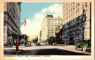 Sherbrooke Street West,  Ritz Carlton,  Montreal Canada Vintage Postcard I01