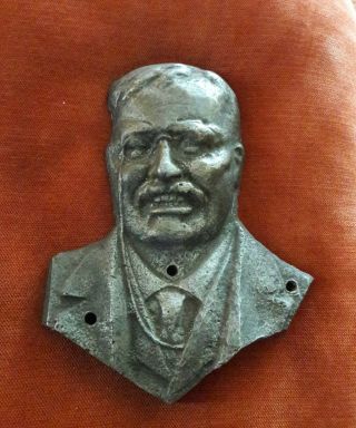 Vintage ▪president Theodore Teddy Roosevelt▪silver Metal Plaque Usa