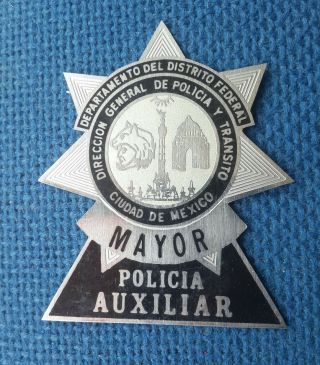 Vintage Rare 100 Mexico City Police Officer Badge Policia Mexican