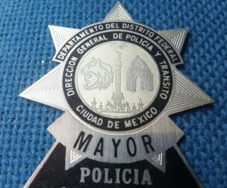 Vintage rare 100 Mexico City Police Officer Badge Policia Mexican 4