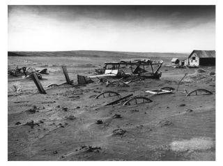 1936 South Dakota Dust Bowl Photo,  Great Depression Dust Storm,  Great Plains Farm