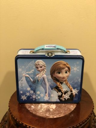 Disney Frozen Metal Tin Lunch Box Elsa And Anna Toys Carrier Tote Elsa