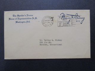 Us 1934 Speaker Of The House Henry Rainey Signed Franked Envelope - Z7390