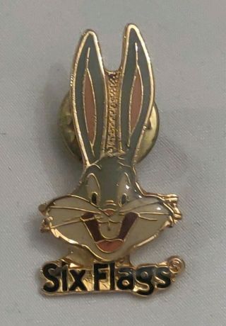Vintage 90s Six Flags Bugs Bunny Looney Tunes Wb Hat / Lapel Pin