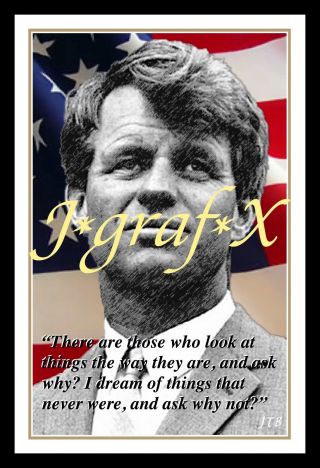 Robert F.  Kennedy - Bobby Rfk - Us Flag - Portrait Poster - Really Cool Artwork