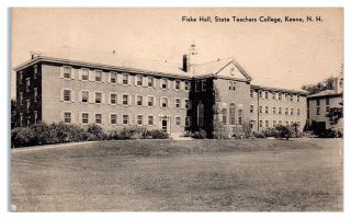 1947 Fiske Hall,  State Teachers College,  Keene,  Nh Postcard
