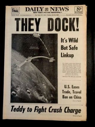1969 York Daily News Moon Landing Issue They Dock