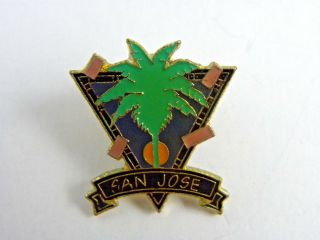 San Jose Palm Tree Gift Creations Vintage Pin / Brooch 1 1/8 " Tall 1 " Wide