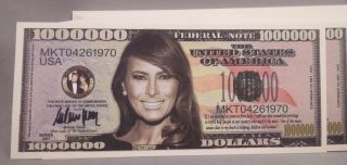 Of 100 First Lady Melania Trump Million Dollar Bills Money 2020
