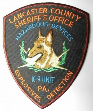 Old Pa Lancaster County Sheriff K - 9 Unit Explosives Hazmat Canine Dog Squad