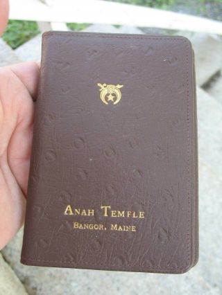 Vintage Anah Shriners Bangor Maine Leather Bridge Score Book Old