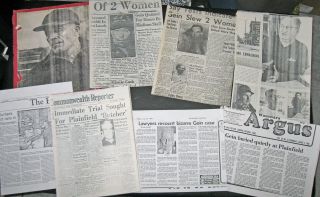 Folder Full Of Ed Gein Newspaper Stories Wisconsin Psycho