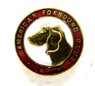 Vintage American Foxhound Club - Hat / Lapel Pin With Screw On Back