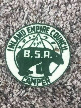 1940s - 50s Rare,  Early Boy Scouts Inland Empire Council Camper Patch Award