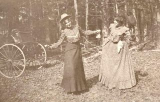 Kg34 Vtg Photo Playful Victorian Women C Late 1800 