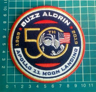 Nasa Apollo 11 50th Anniversary Buzz Aldrin Moon Landing Patch Logo 4 " Jersey