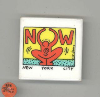 Now Keith Haring York City Political Pin Button Pinback Badge Cause Gay Lgbt