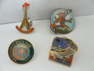 4 Collectible Souvenir Pin Texas Paris Laguna Atascosa Nwr Port Aransas Brazos