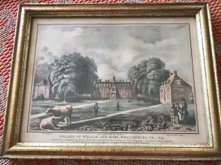 College Of William And Mary Framed Antique Print