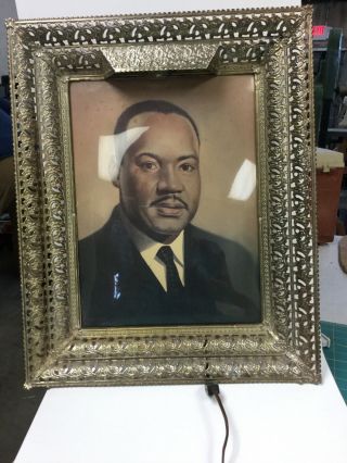 Vintage Martin Luther King Jr.  Framed Lighted Joseph Dewitt Printi