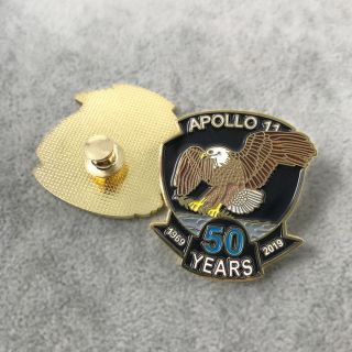Hot Apollo 11 50 Years Pin Neil Armstrong Buzz Aldrin Nasa Lunar Moon Gift