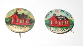Vintage Early 1900s Public Schools Stand By It Pin Coin Button Charm Medal