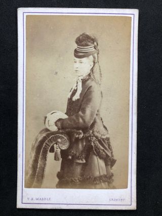 Victorian Carte De Visite Cdv: Elegant Lady: Wardle: Grimsby