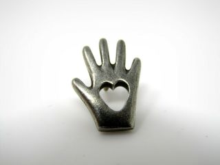 Vintage Collectible Pin: Heart In Hand Design