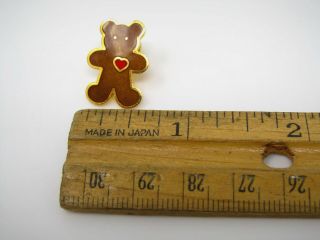 Vintage Collectible Pin: Teddy Bear Heart Design 3