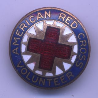 1 Vintage Volunteer American Red Cross Enamel Pin