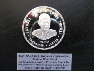 Ifcs (freemasons) Leonard Ewing Thomas Sterling Silver Proof Medal