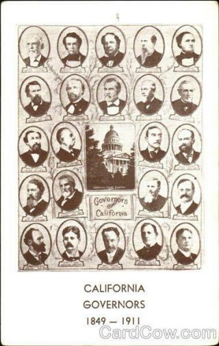 Political Governors Of California Linen Postcard Vintage Post Card