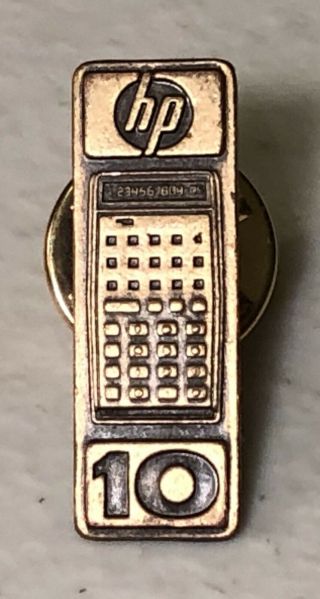 Vintage Hp Hewlett Packard 10 Financial Calculator Lapel Hat Pin Pinback Tech