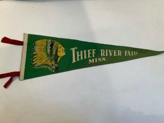 Green Thief River Falls,  Minnesota Flag/banner Pennant Indian Head Native Americ