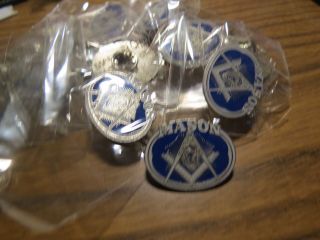 12 Freemason Mason Masonic Pins Silver Oval Lapel Pinback Tie Tack