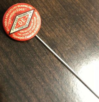Antique Shapleigh Hardware Diamond Edge Celluloid Straight Pin / Hat Pin