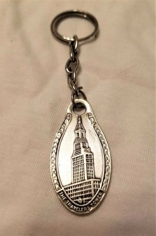 Antique Travelers Tower Insurance Id Tag Key Chain Fob Hartford Ct I Am Insured