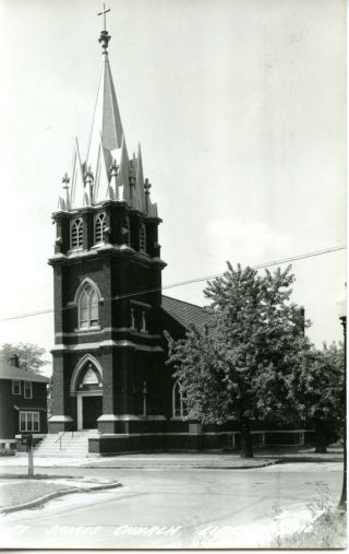 St.  James Church Building - Liberty - Missouri - 1949 Rppc - Vintage Real Photo Postcard