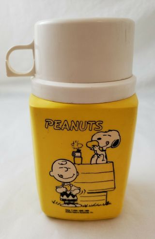 Vintage 1965 Peanuts Plastic Lunch Box Thermos Charlie Brown,  Snoopy Complete