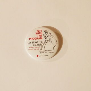 Red Cross Pinback Button - Hiv/aids Smart