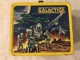 Vintage 1978 Battlestar Galactica Metal Lunchbox Cylon Starbuck Apollo Tv Show