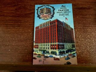 Linen Paxton Hotel Omaha Nebraska Ne Pc 1938