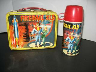 Vintage Metal Lunchbox W/thermos Fireball Xl5 Sci - Fi 1964 Iconic Tv Show